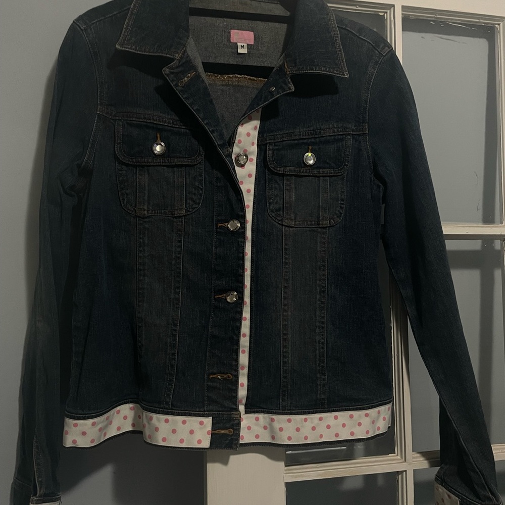 Molly B Dark Denim Jacket with Pink Label.  Super cool - perfect condition.